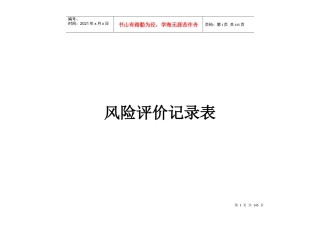 风险评估记录表