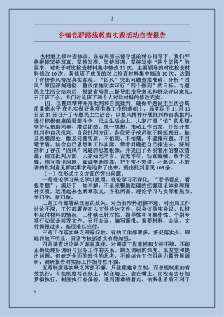 乡镇党群路线教育实践活动自查报告