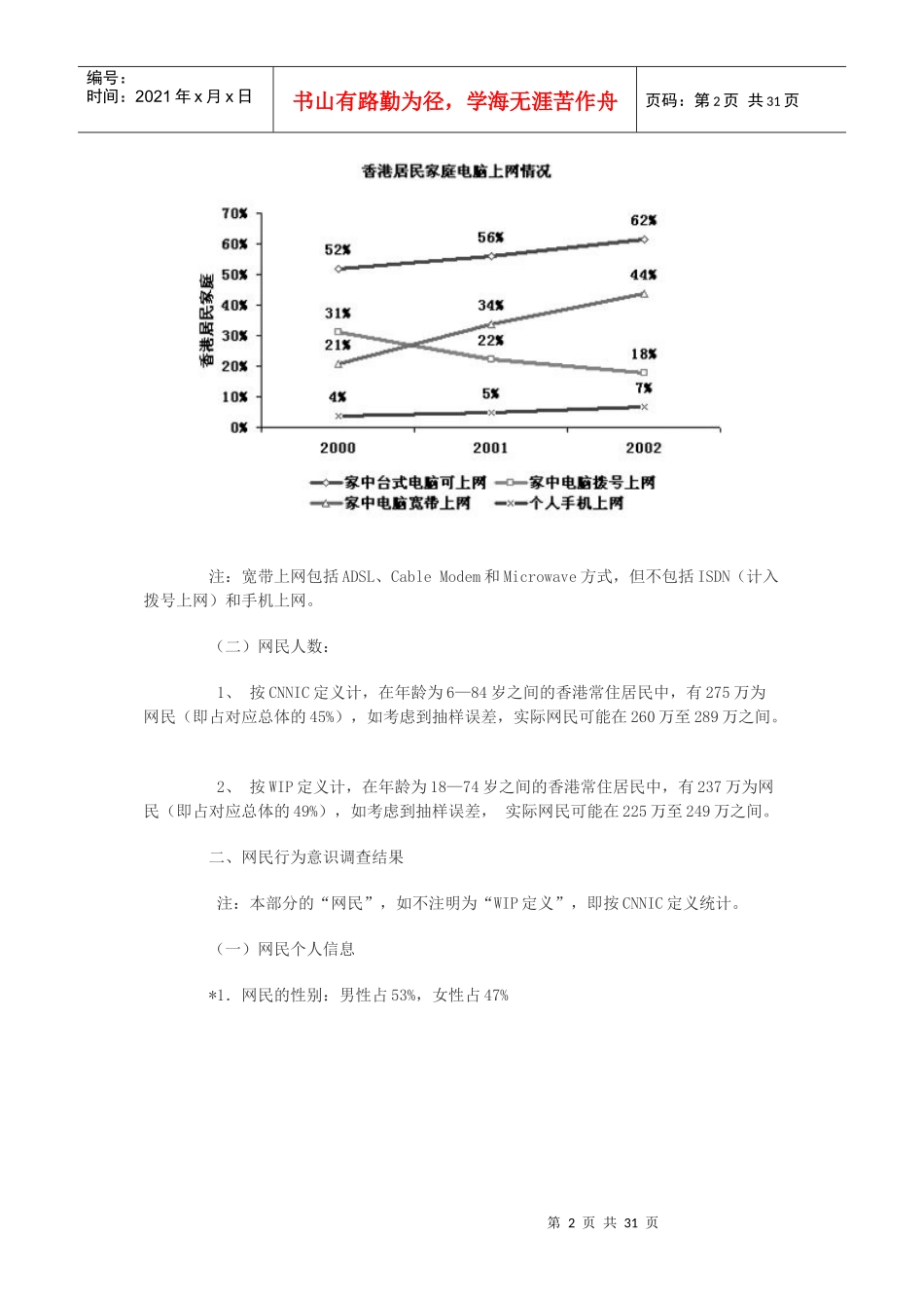 香港地区互联网络发展状况统计报告_第2页