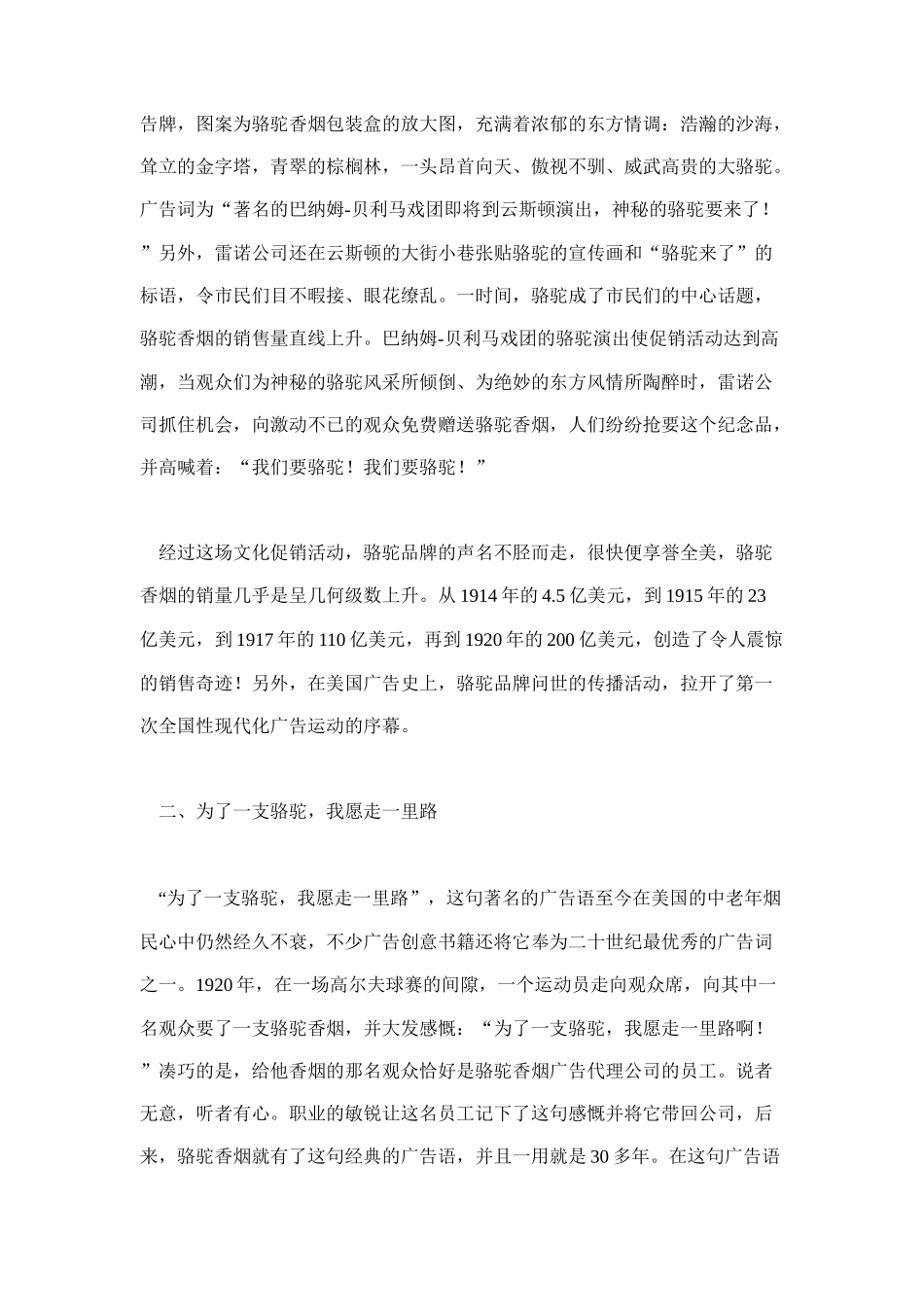 骆驼品牌的传播策略和促销技巧_第2页