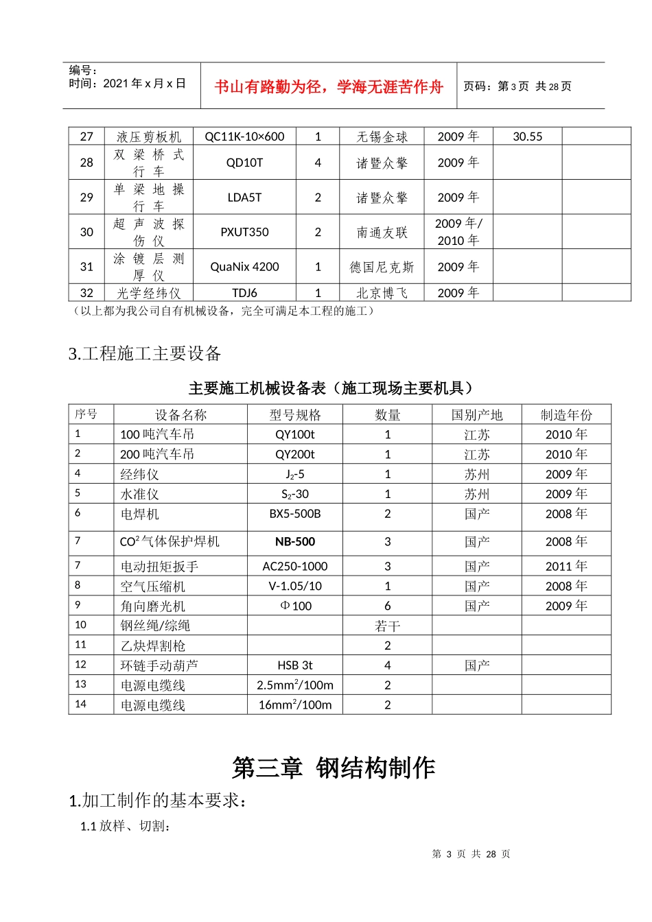 高层建筑钢结构梁、柱安装施组616_第3页