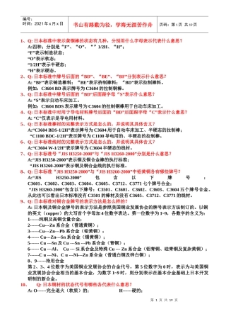 黄铜产品1000问