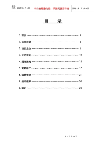黑龙江某商业广场项目运营策划方案