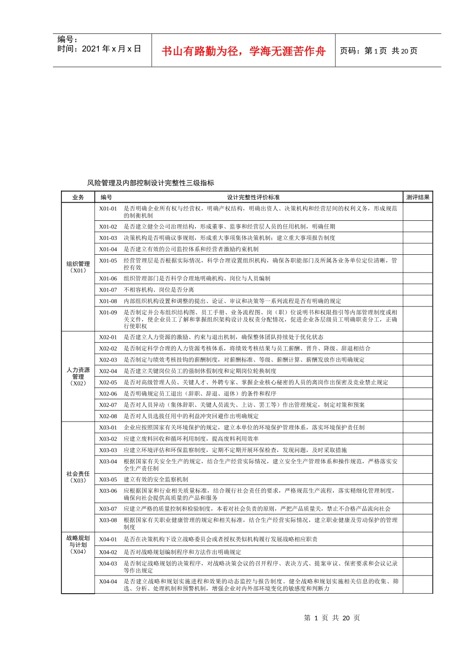 风险管理与内部控制设计完整性评价标准_第1页