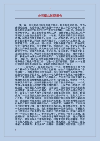 公司副总述职报告