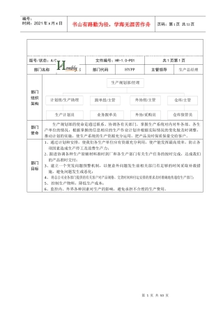 中小型企业岗位说明书(生产系统)001