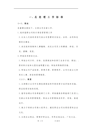 岗位职责与考核评分标准70