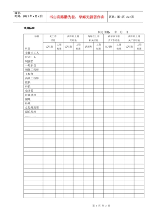员工试用标准