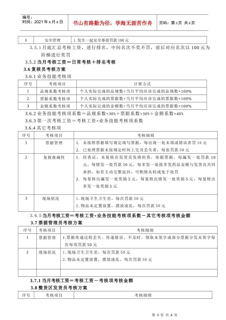 仓储部考核方案doc110_第3页