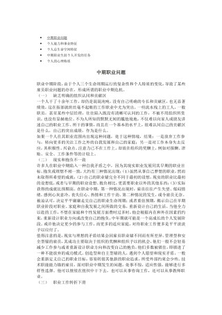 个人中期职业问题