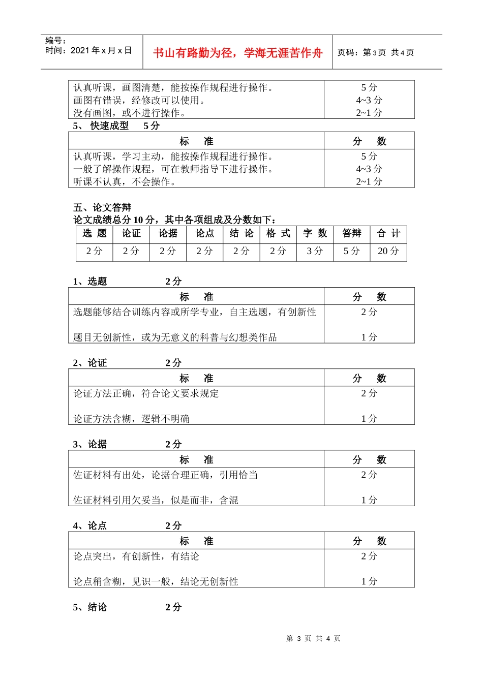 《工程综合训练》课程考核与成绩评定办法_第3页