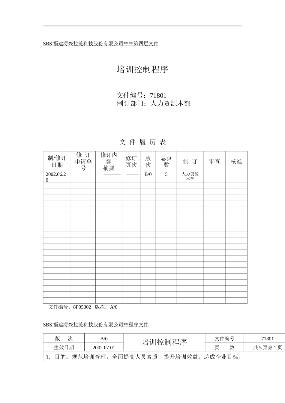 培训控制程序及权责_第1页
