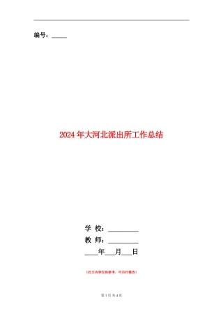 2024年大河北派出所工作总结【新版】