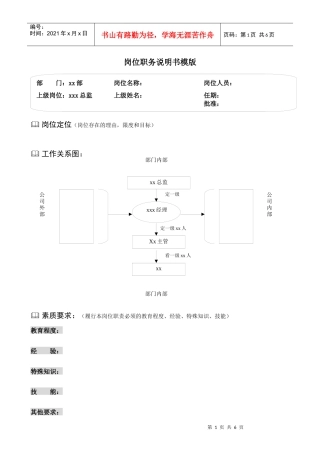 岗位职务说明书模版