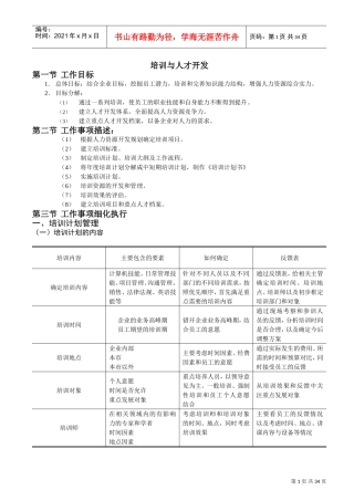培训与人才开发