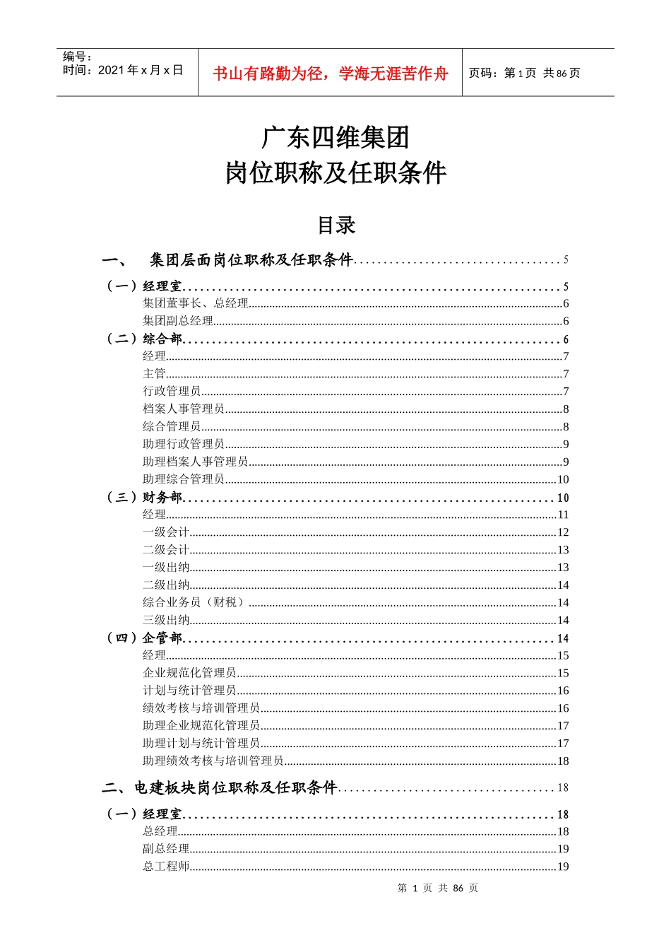 广东四维集团岗位职责及任职条件_第1页
