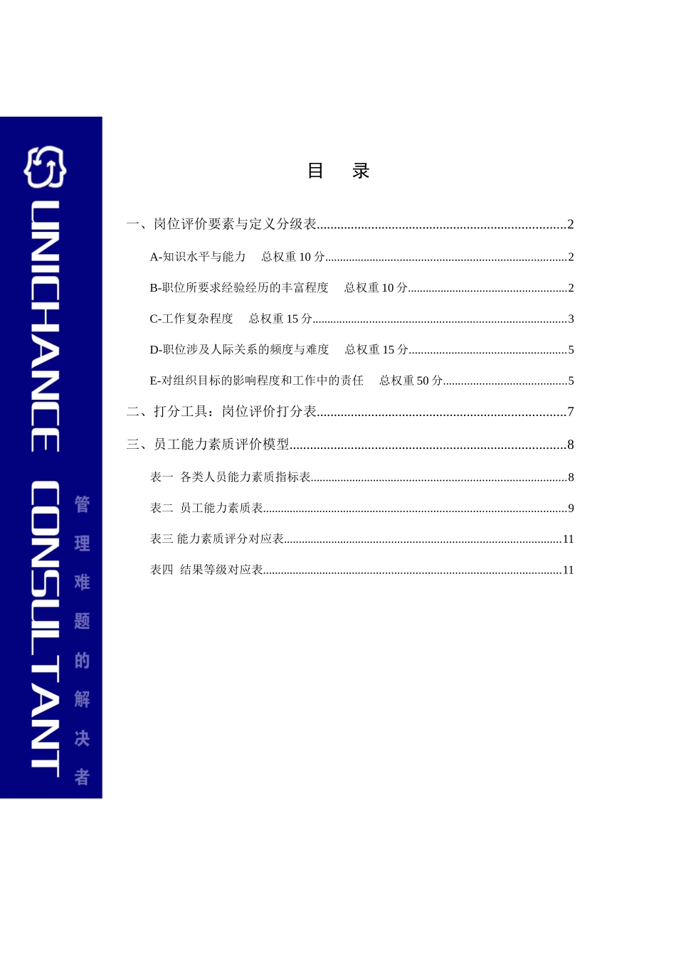 岗位评价要素与定义分级表_第1页