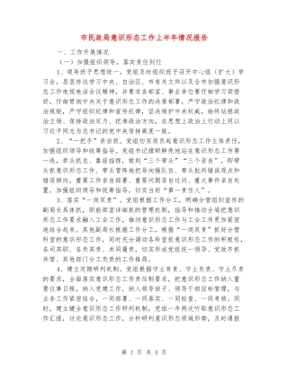 市民政局意识形态工作上半年情况报告