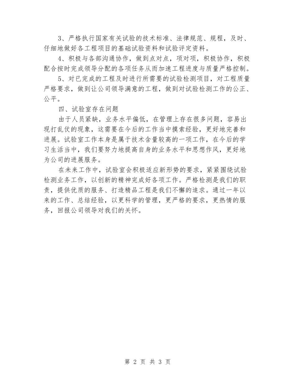 2024年试验室工作总结_第2页
