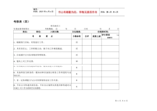 【绩效考核】考核表（四）