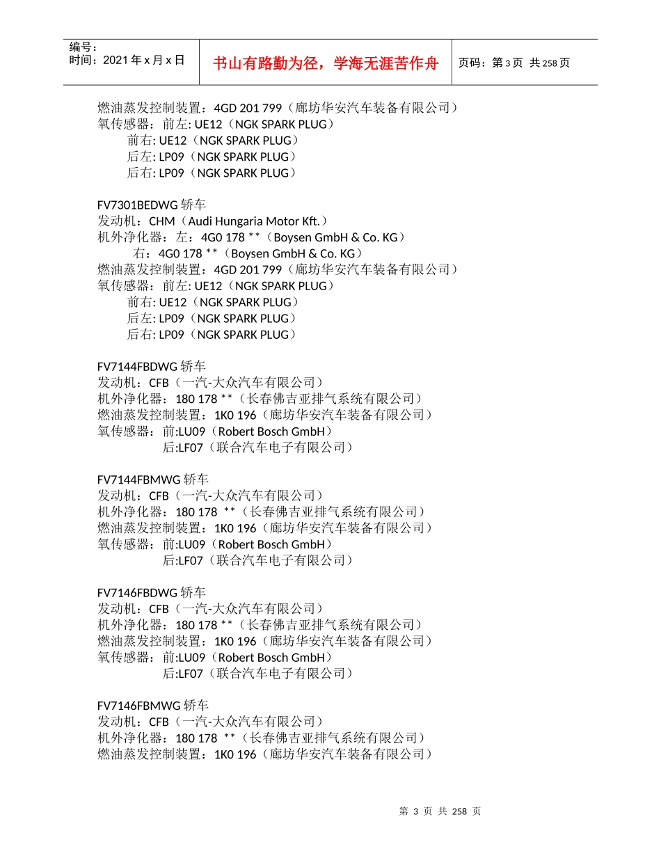 北京市环境保护局达第五阶段排放标准轻型汽油车目录(京_第3页