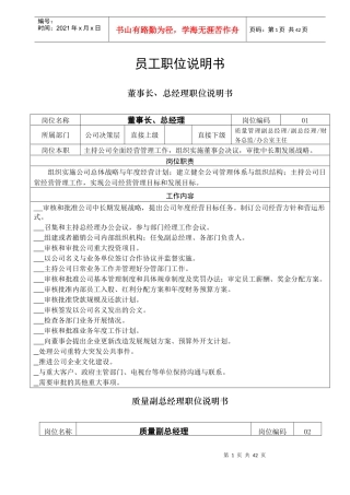 员工职位说明书1