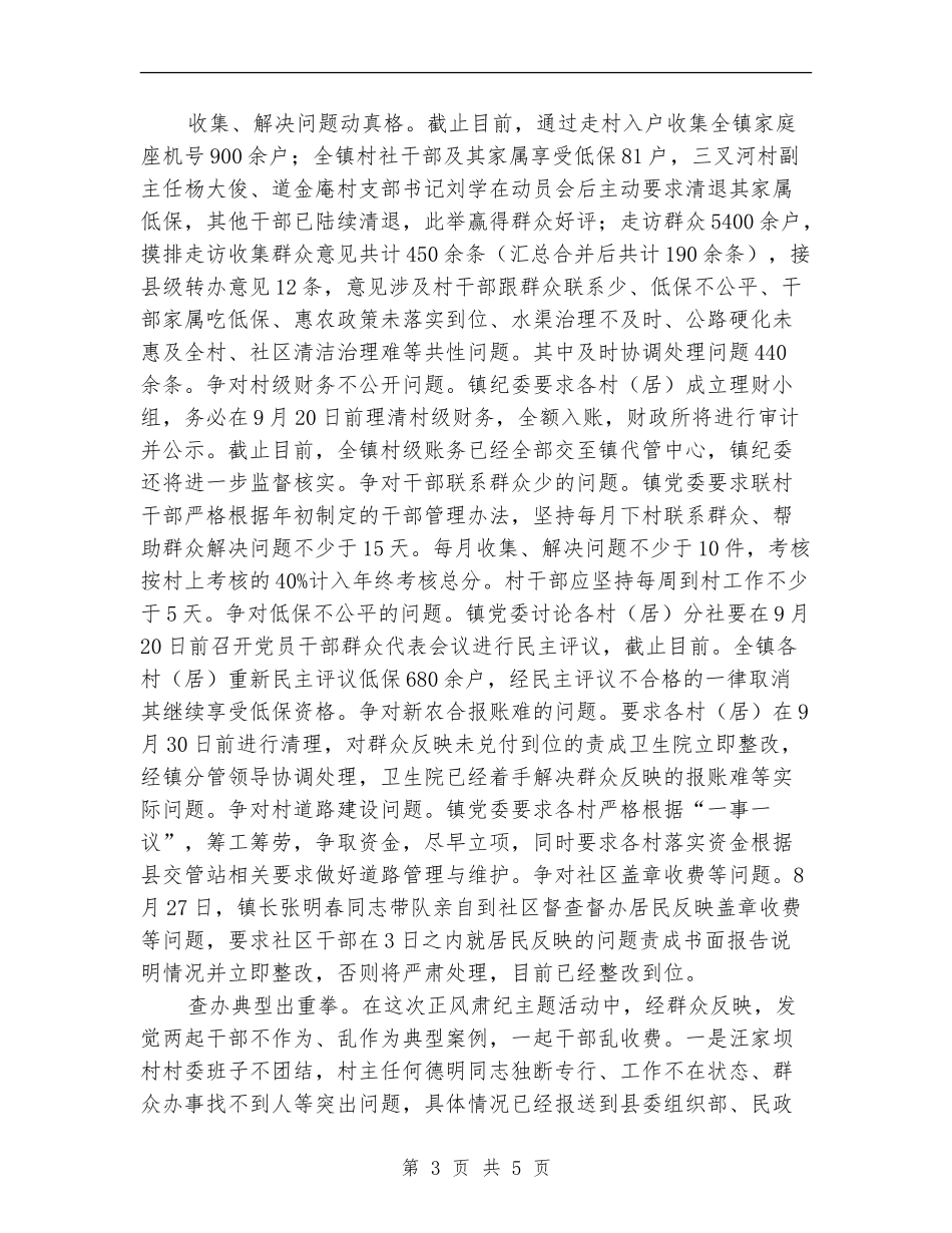 镇委正风肃纪工作总结_第3页