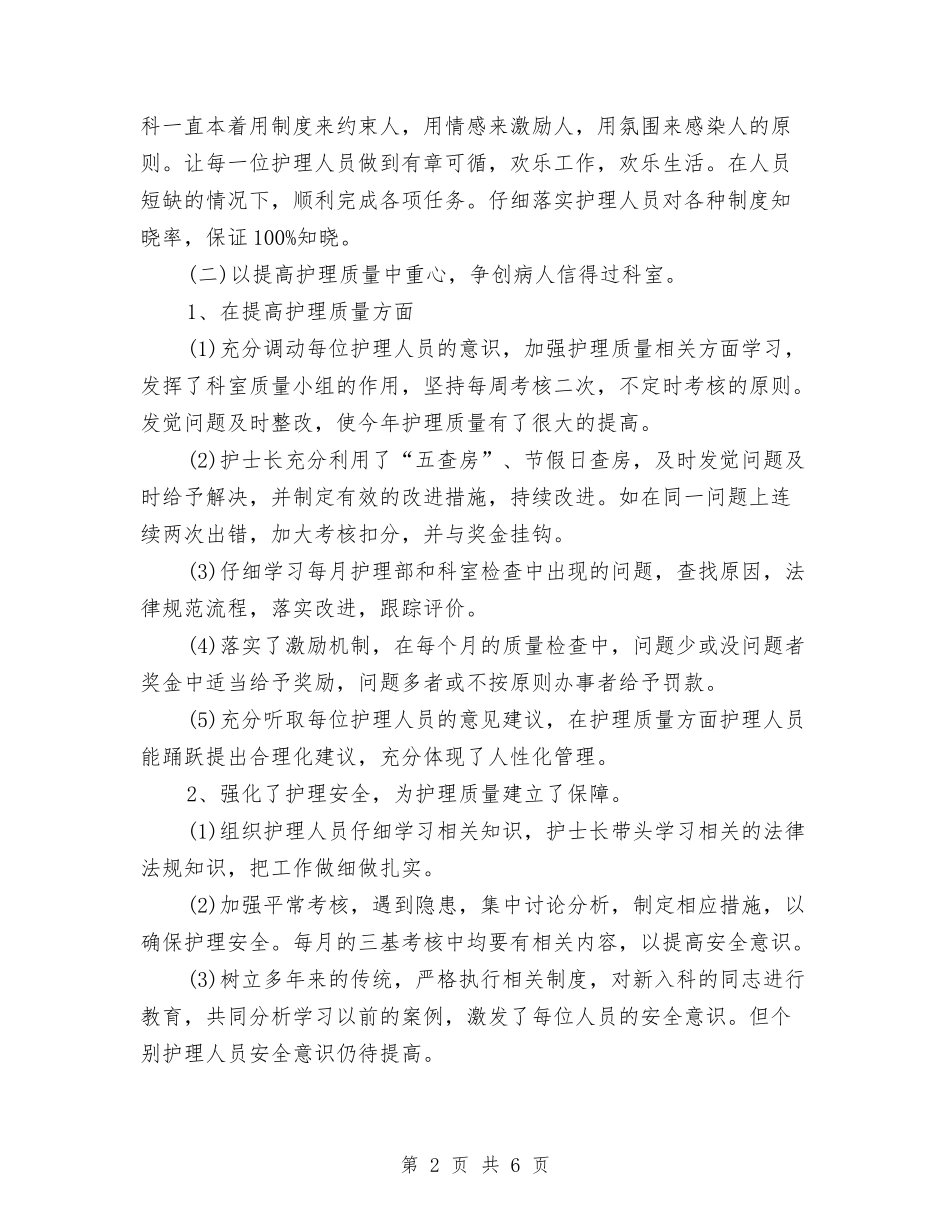 2024内科护理工作总结与2024内部审计工作计划汇编_第2页