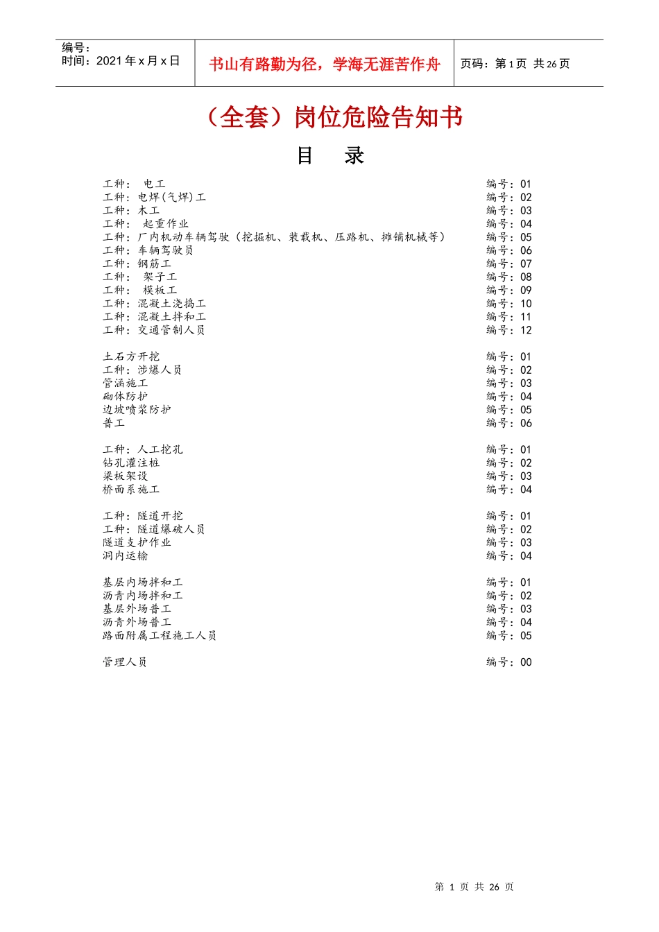 岗位危险告知书_第1页