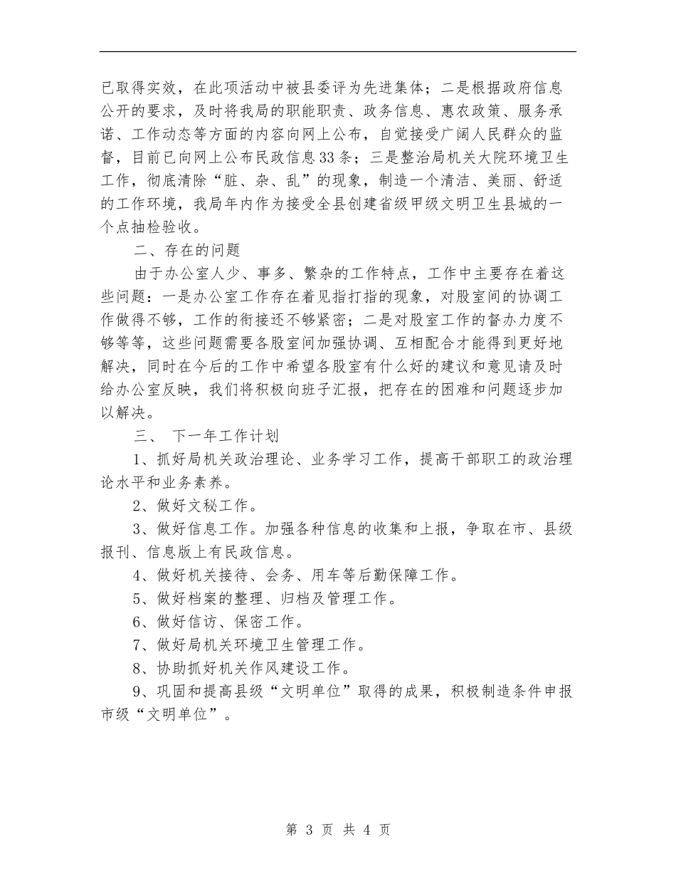 2024年12月民政局办公室工作总结及2024年工作计划_第3页