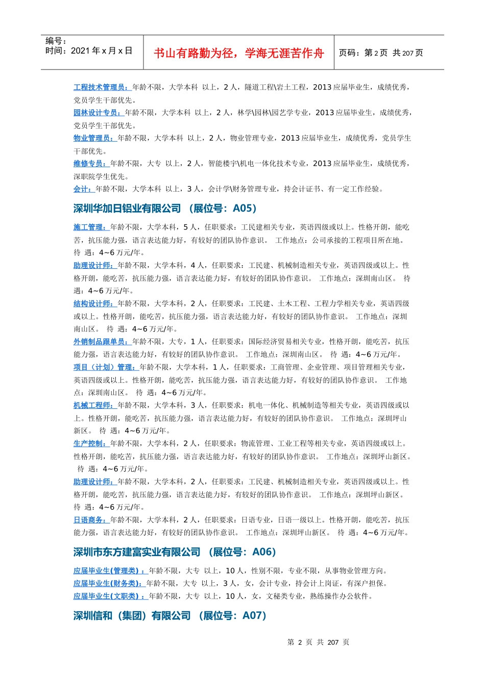 XXXX招聘会信息_第2页