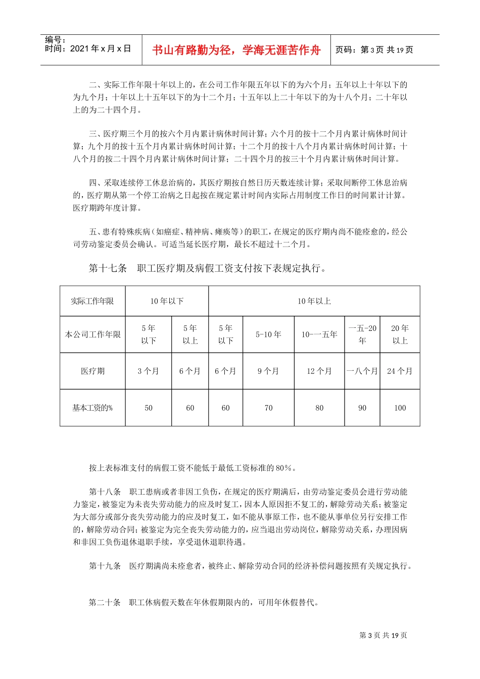 企业职工考勤管理细则_第3页