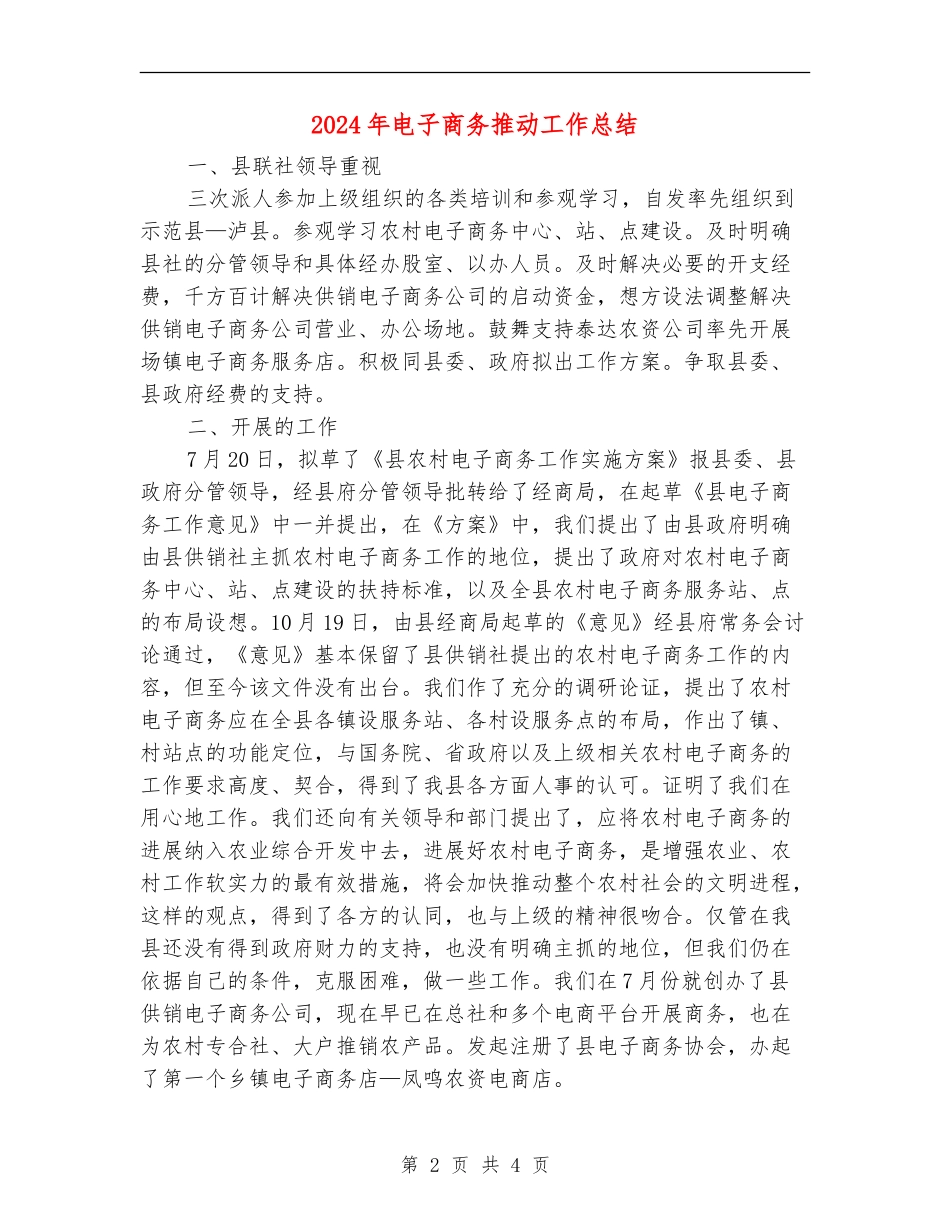 2024年电子商务推进工作总结_第2页
