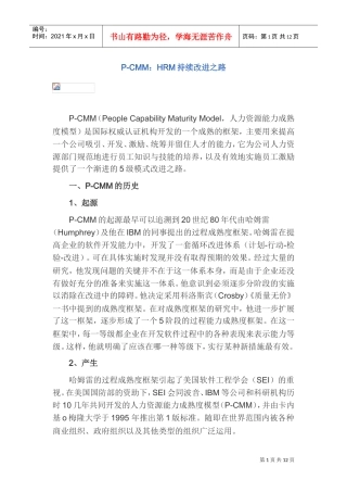 人力资源-2022HRM人力资源管理持续改进之路
