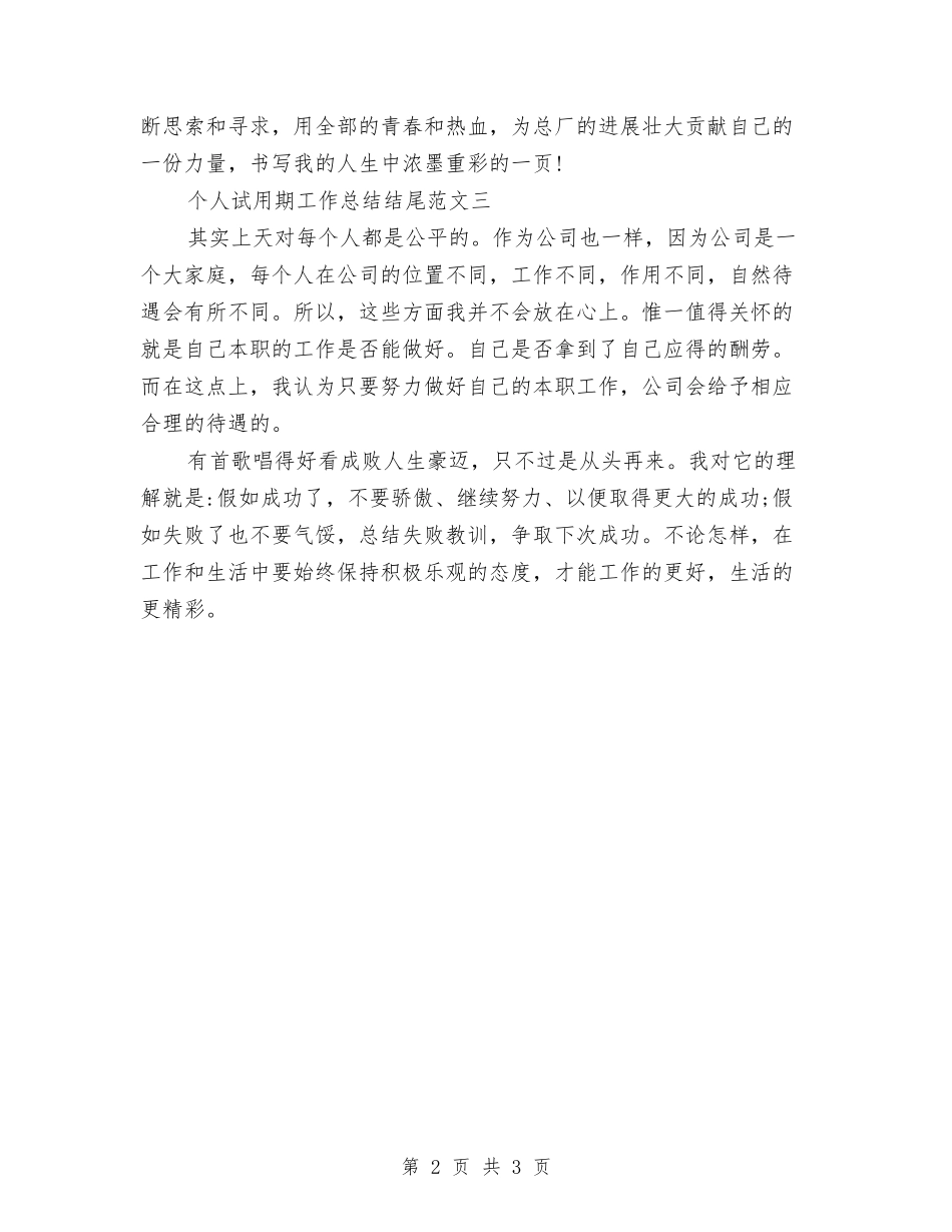 2024个人试用期工作总结结尾与2024个人财务工作总结范文汇编_第2页