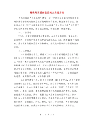 地区视频监控建立实施方案