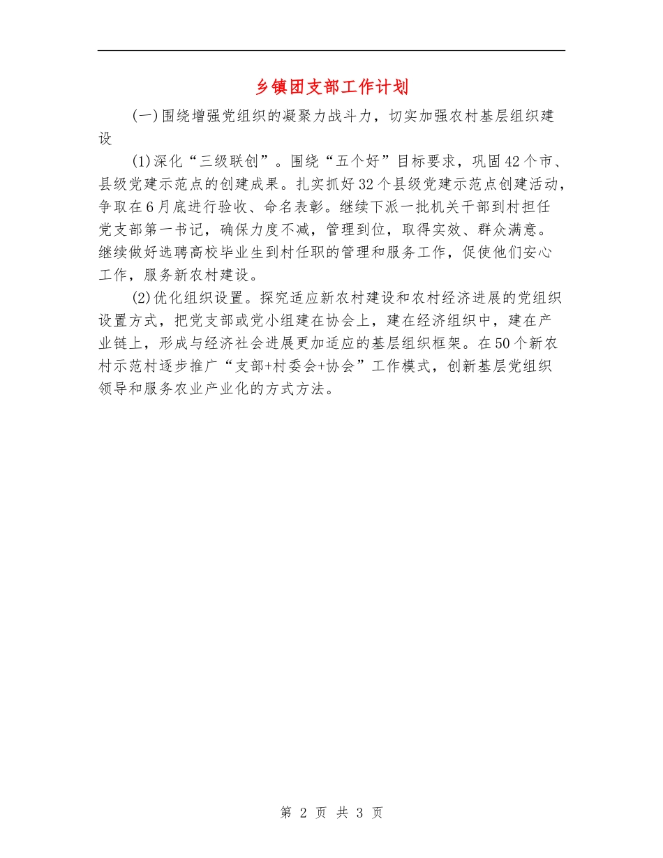 乡镇团支部工作计划_第2页