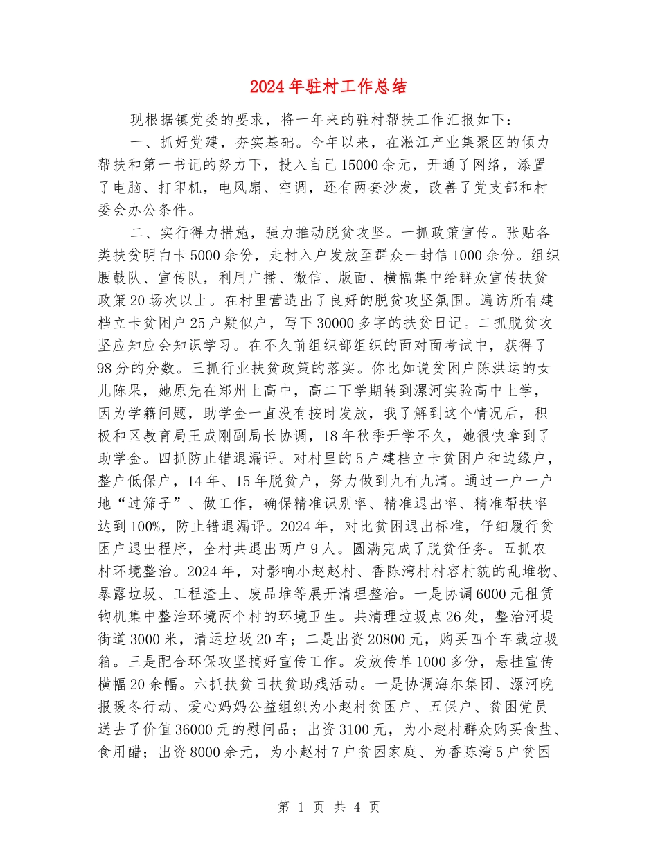 2024年驻村工作总结_第1页
