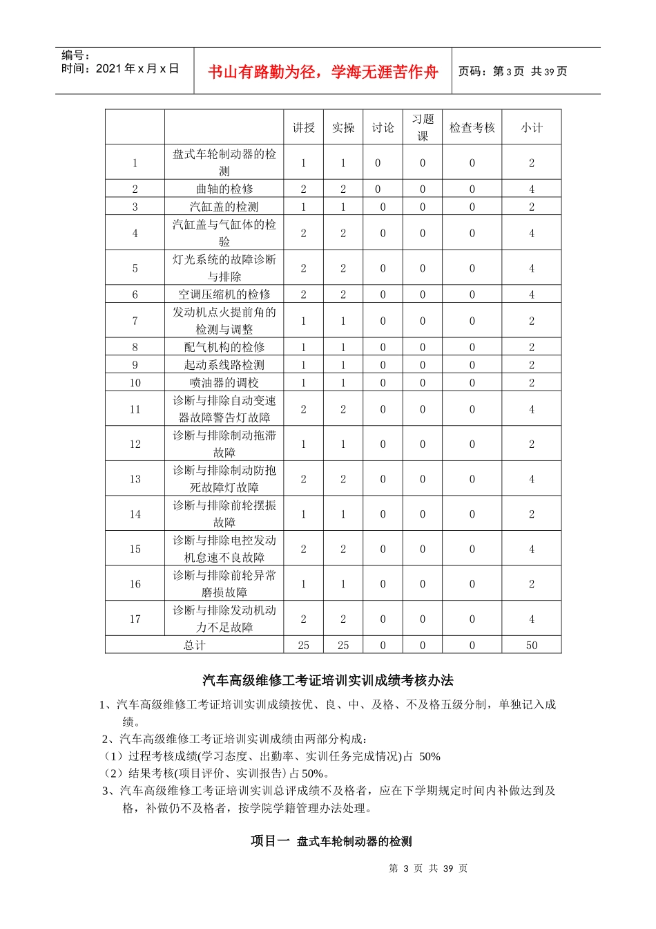 《汽车高级维修工考证培训》实训指导书_第3页