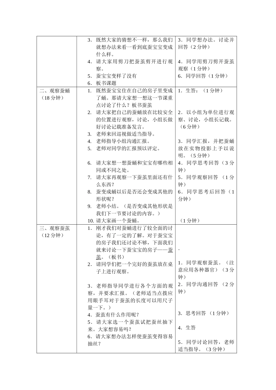 2024-2024年教科版科学三下《蚕宝宝变了新摸样》word教案_第2页