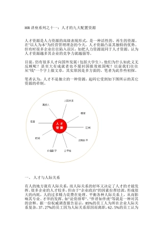 人才的九大配置资源讲座