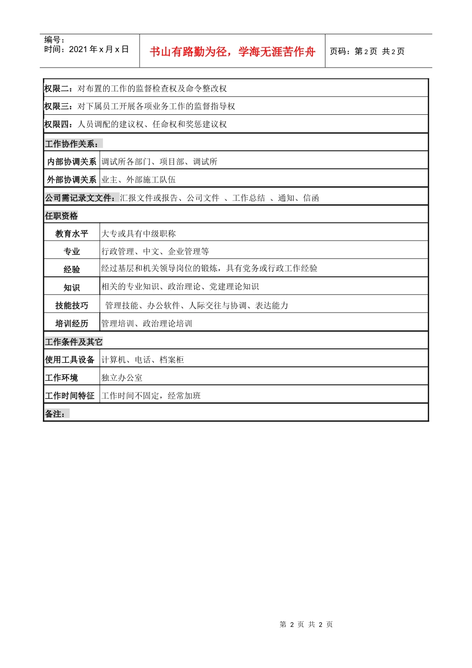 党工委书记岗位说明书_第2页