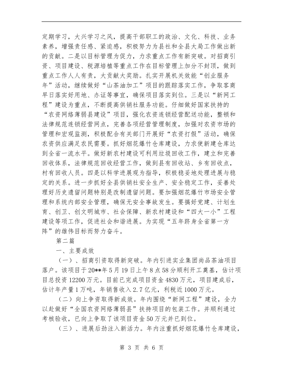 供销社三级干部情况汇报---自查工作报告_第3页