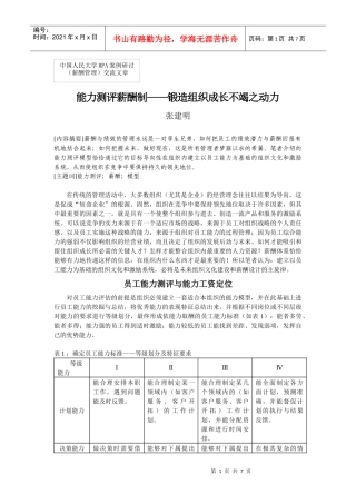 人力资源-202220能力测评薪酬制——锻造组织成长不竭之动力