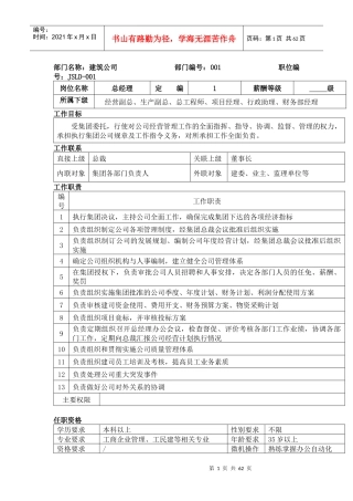 人力资源-202209-建筑公司岗位说明书