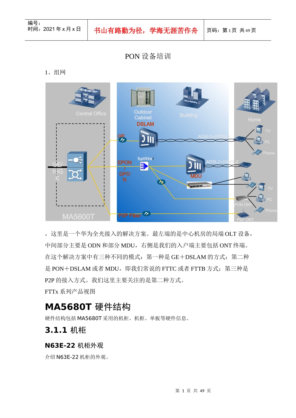 华为PON基础培训_第1页