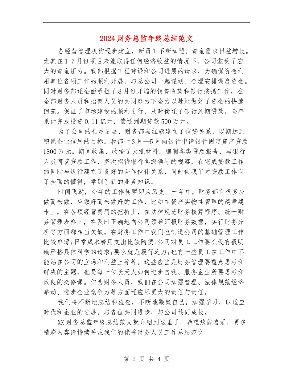 2024财务总监年终总结范文_第2页