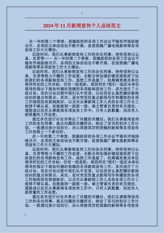 2017年11月新闻宣传个人总结范文