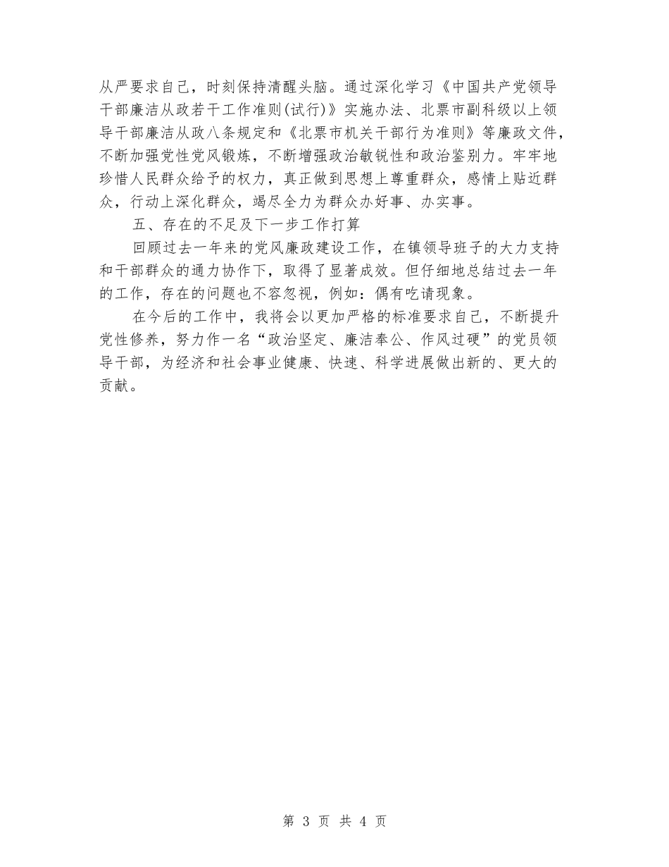 2024乡镇副职领导廉政述职报告_第3页