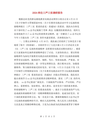 2024单位三严三实调研报告